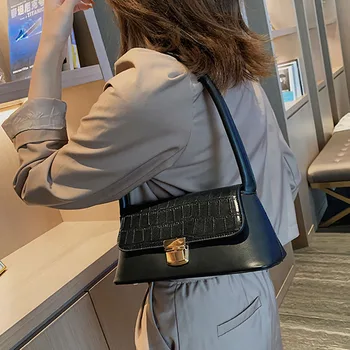 

ETAILL 2020 Crocodile Pattern Flap Shoudler Bag Ladies Simple Top Handle Party Famous Brand Shoulder Crossbody Bags