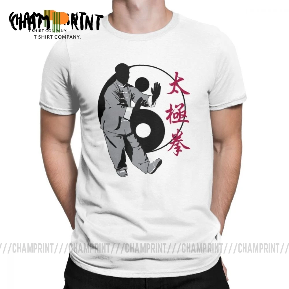Мужская футболка Tai Chi Chuan Pa-Kua Yin Yang забавная хлопковая с коротким рукавом круглым