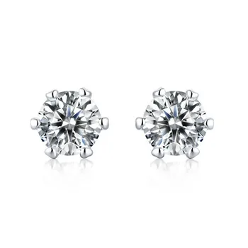 

0.5 Ct Perfect Cut Moissanite Earrings 925 Sterling Silver D Color Pass Diamond Test Couple Moissanites Stud Earrings for Women
