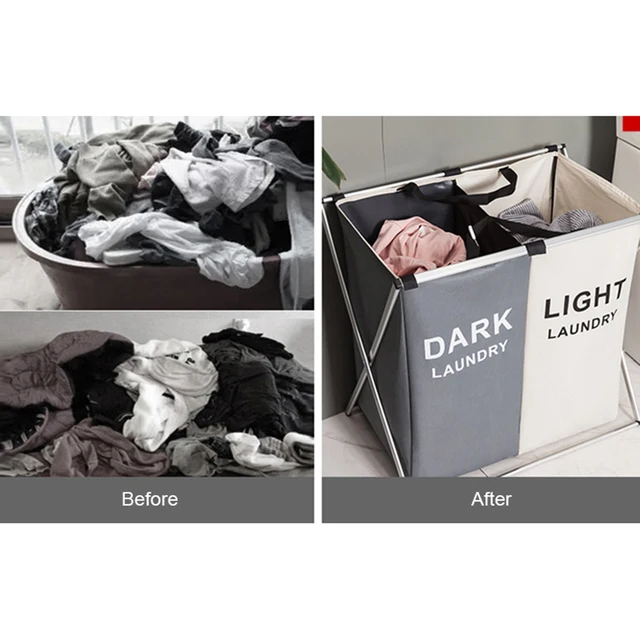 Mosoda Halper Sorter Alumínium Kosár 3 Szakasz, Vastag Pamut És Ágynemű, Hálócsomag Zseb Összecsukható Fogantyúkkal - Image 3