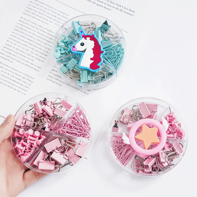 Chinchetas multifuncionales de unicornio para la oficina, conjunto de alfileres de empuje, Clip bonito, accesorios, Pin para la vuelta a la escuela, manualidades para la oficina, 4 estilos, 72 Uds.