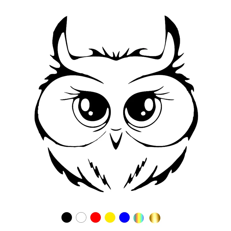 

CS-10606# Black Transparent Vinyl Decal Owl Car Sticker Waterproof Auto Decors on Truck Bumper Rear Window