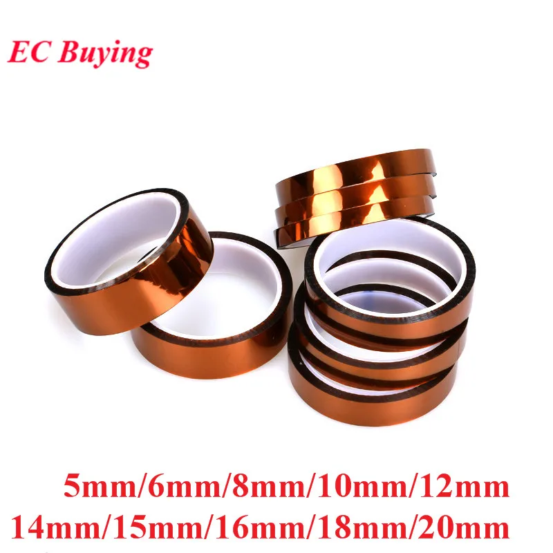 33m High Temperature Resistant Tape Heat Dedicated Tape Polyimide Tape 33meter 5mm6mm8mm10mm12mm14mm15mm16mm18mm20mm (1)