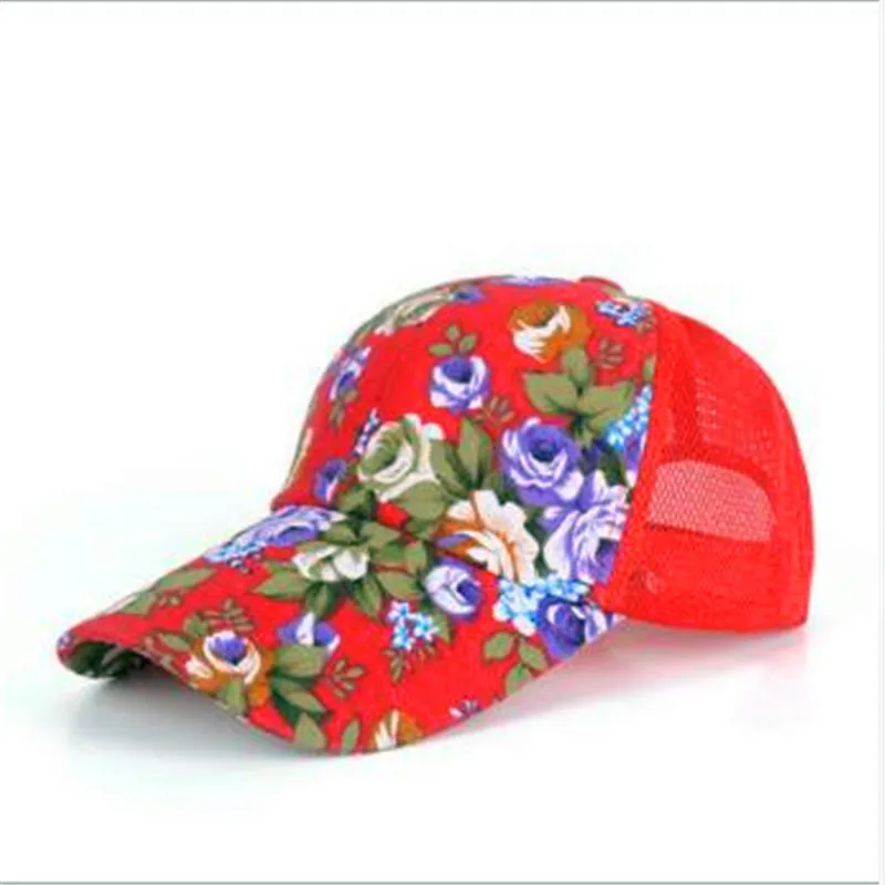 Новые цветочные бейсболки женские летние Snapback Вышивка изогнутые дышащие сетчатые солнечные шляпы Летняя мода