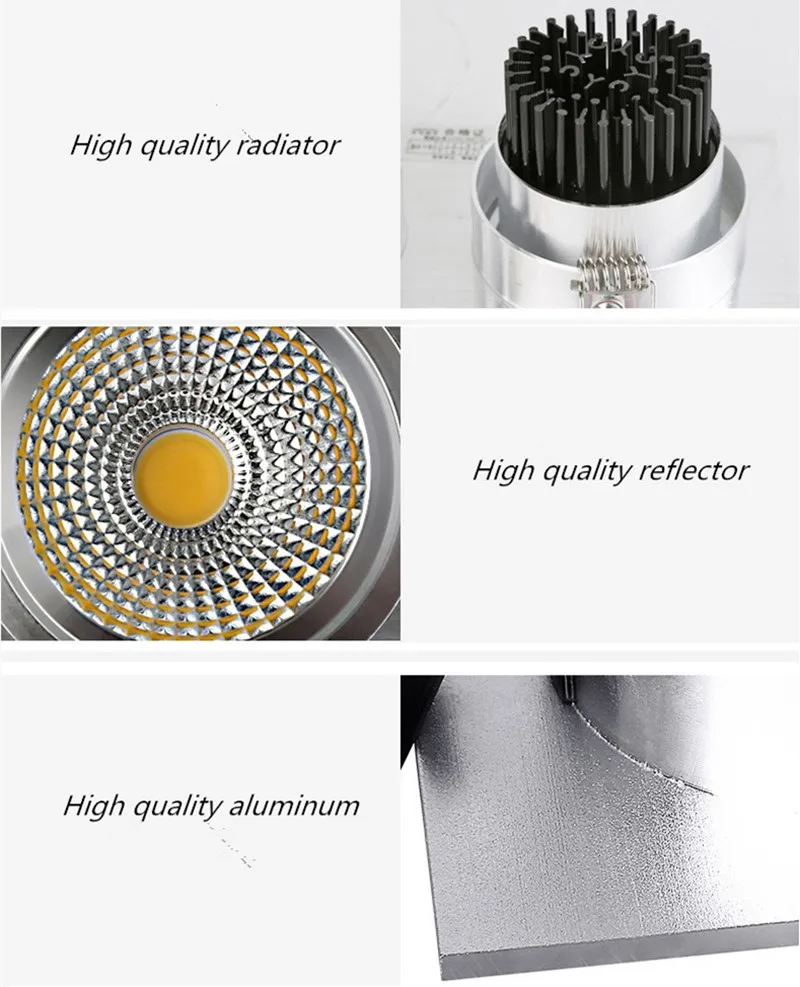 Square Bright Recessed Double LED Dimmable Square Downlight COB 10W 20W LED Spot light decoration Ceiling Lamp AC 85- 265V