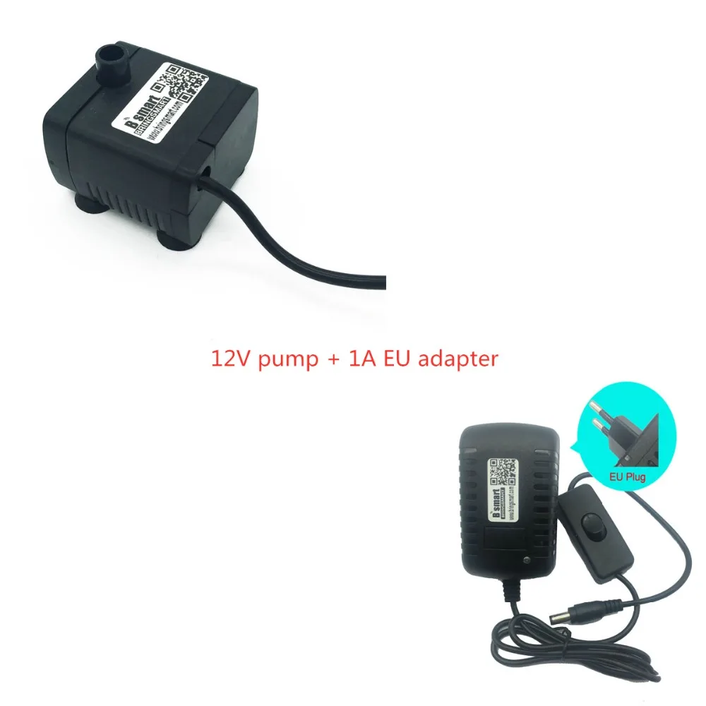 12v pump + 1A adapter