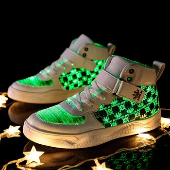 

LED Man Shoes USB Charger Sneakers Lighted Women Shoes Casual Board Shoes Fashion Luminous Breathable Sneakers Dropshipping