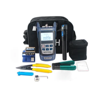 

FTTH Optical Fiber Tool Kit Cold Connection Tool Box Wire Cable Power Meter Laser Pen Cutter Visual Fault Locator Stripper 5KM