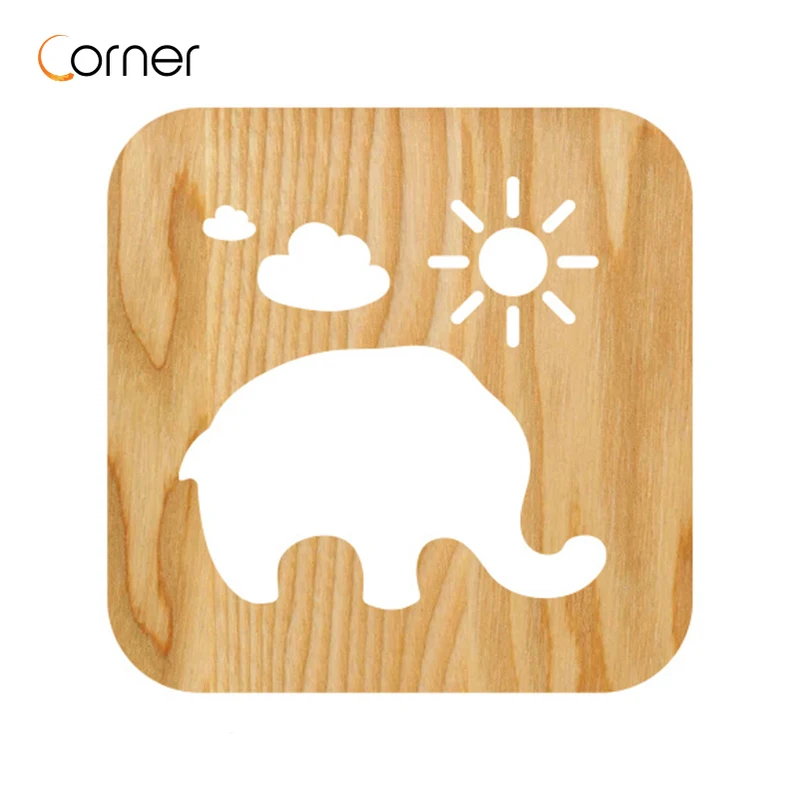

Acecorner Creative 3D Wooden Night Light Cute Elephant LED USB Animal Lamp Novelty Kid Bedroom Decor Lampara Table Children Gift
