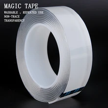 Прозрачная не оставляющая следов нанометровая двусторонняя клейкая лента моющаяся сильная Двухсторонняя клейкая лента нано Волшебная клейкая лента наклейка