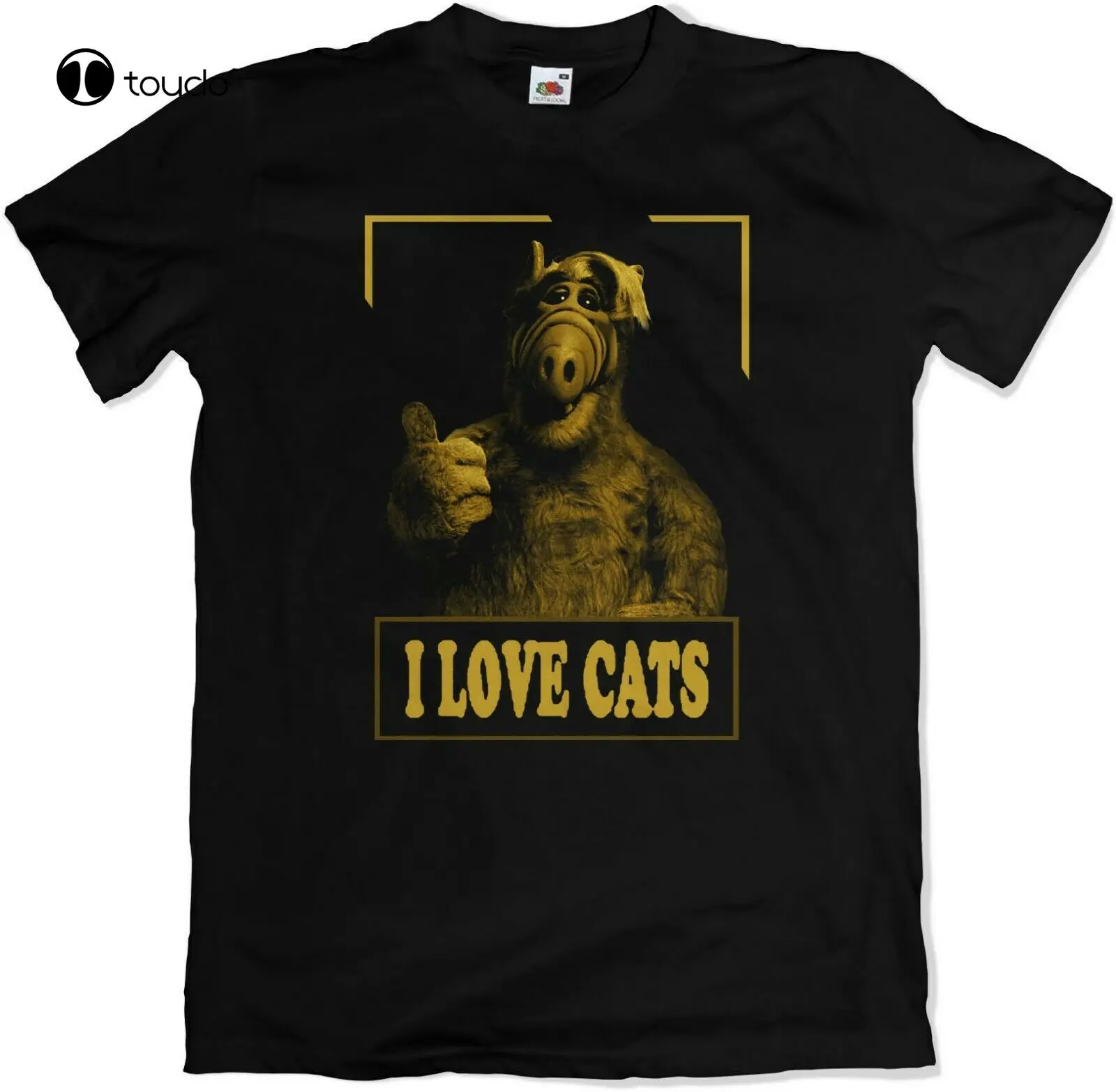 Alf Tv Show Retro Anni '80 I Love Cats T-Shirt S - 3Xl