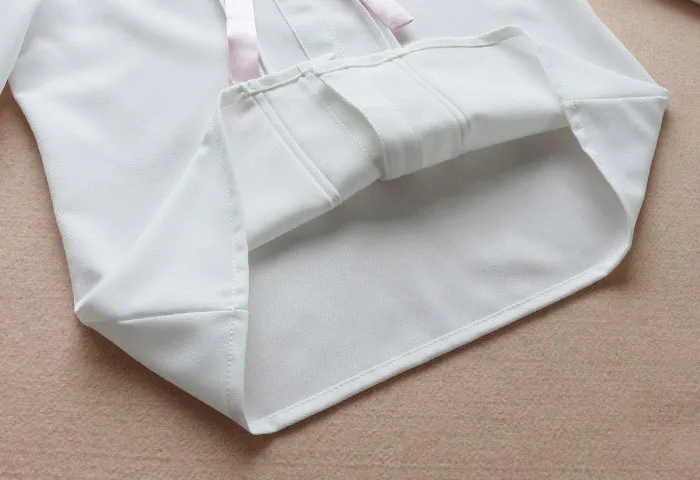Mori/Осенняя белая блузка в стиле «каваи» с длинными рукавами и воротником «Питер Пэн» с розовым бантом; рубашка в стиле «Лолита»; японская школьная форма; AF512
