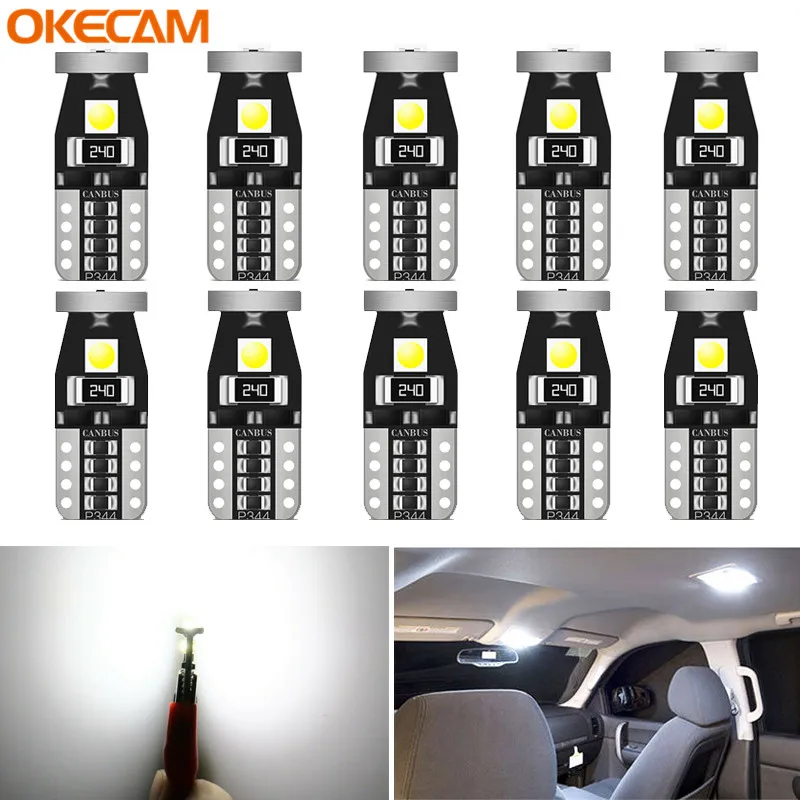 W5W светодиодный яркий T10 светильник 3 SMD 3030 для салона автомобиля Nissan Qashqai Juke Tiida Almera