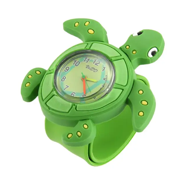 デジタルスラップウォッチ,男の子と女の子のためのかわいいカエルの形をした3d漫画の動物,ギフト,グリーンクォーツ腕時計watch  cutewatch forwatches for kids - AliExpress