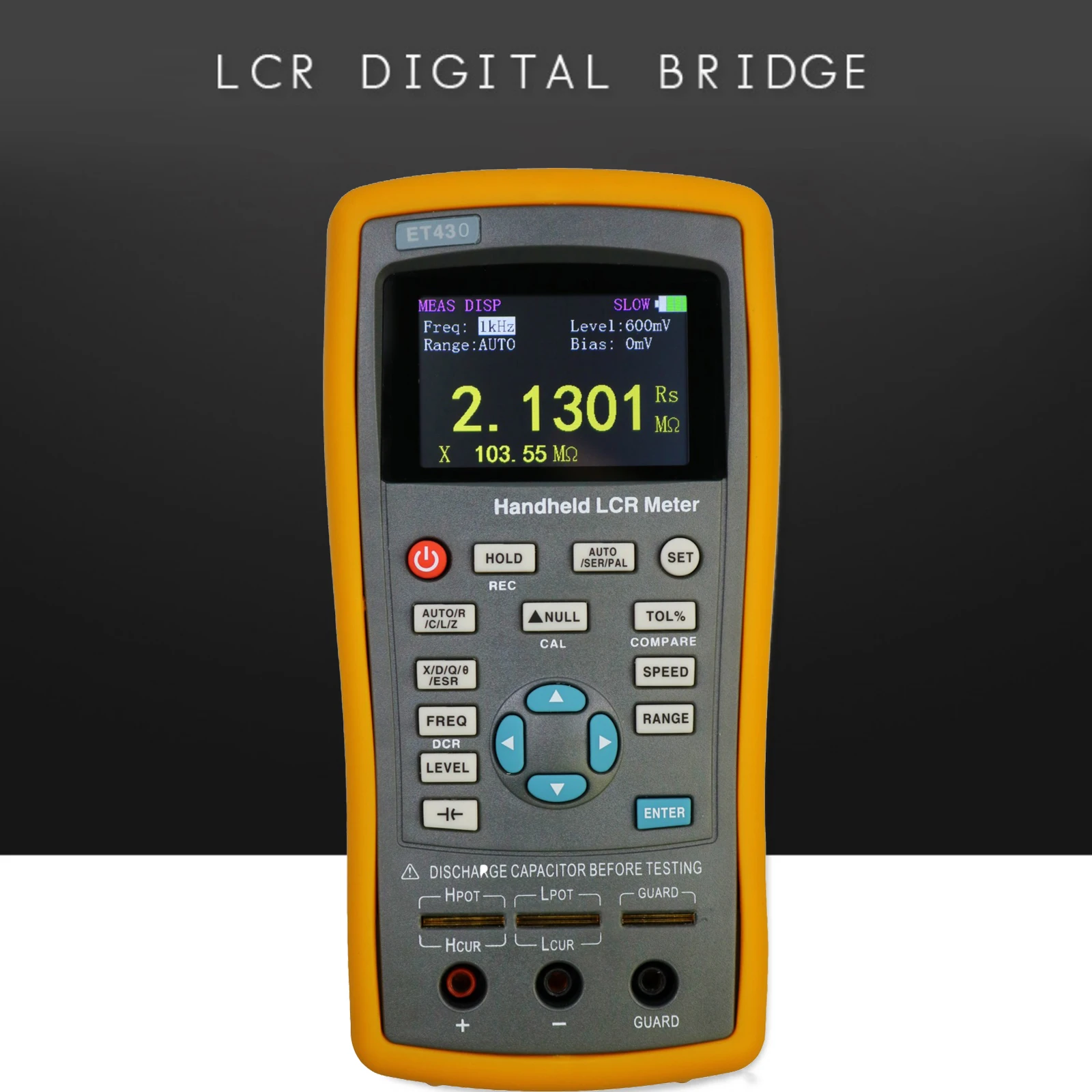 Resistance Electrolytic Capacitance Measuring, Digital LCR Bridge Handheld LCR Meter With Backlight Display ET431 /-0.2% Accuracy 