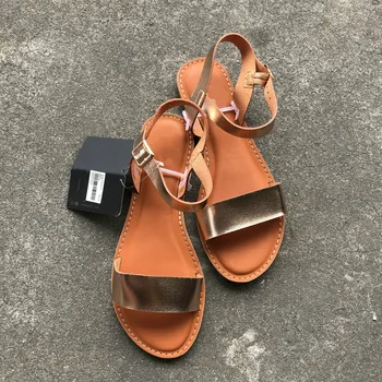 

2019 Summer New Gladiator Sandals Women Casual Flat with Women Shoes Large Size 39 40 41 Soft PU Comfortable Female Beach Sandal