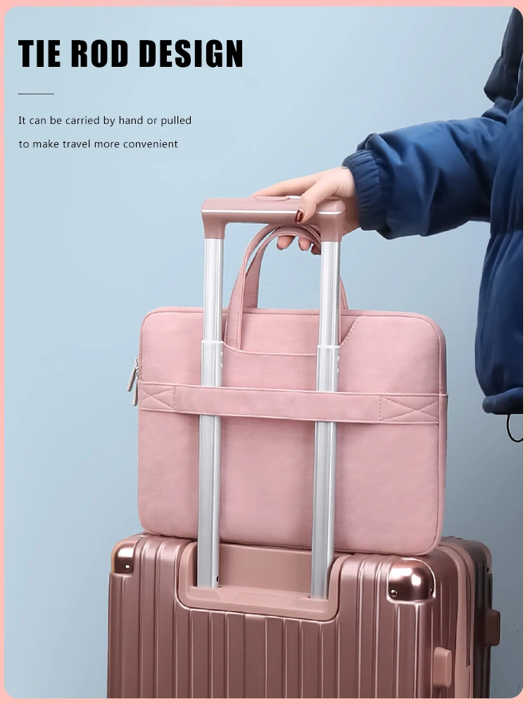 Bolsa para Laptop de Couro pu para Homens e Mulheres Estojo para Notebook Pasta para Macbook Air Manga de Ombro Bolsas para Homens 133 Pol 14 Pol 156 Pol - Imagem 6