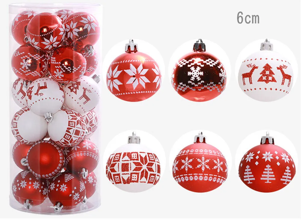A Christmas Colors Shatterproof Ball Ornaments Decoration,Themed with Tree Skirt Z831 - Цвет: A