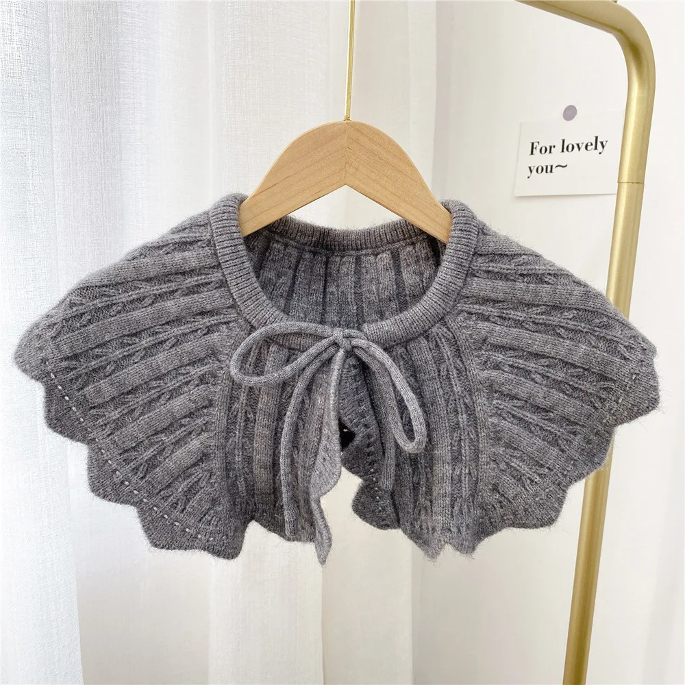 

Vintage Women Detachable Collar Necklace Knitted False Collar Woman Lace Tie Neckwear Nep Kraagie Fake Collars Decorative