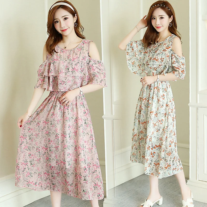 

Maternity Clothes 2019 Spring And Summer Nursing Chiffon Floral-Print Long Skirts Beach Skirt Postpartum Nursing Clothes Pregnan