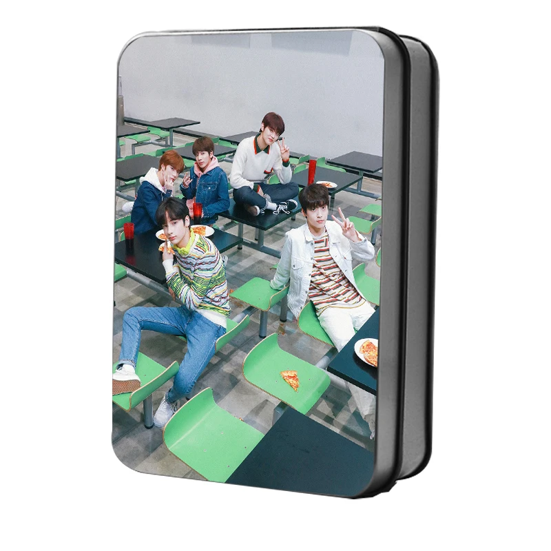 Kpop TXT альбом фотография Поляроида Lomo Card TOGETHER Fans подарки металлический ящик 40 шт. карты Прямая поставка