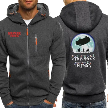 

STRANGER THINGS Hoodies Zipper Men Streetwear Brand Clothing New Print Mens Warm Outwear Autumn Male Hooded Costume Personalized