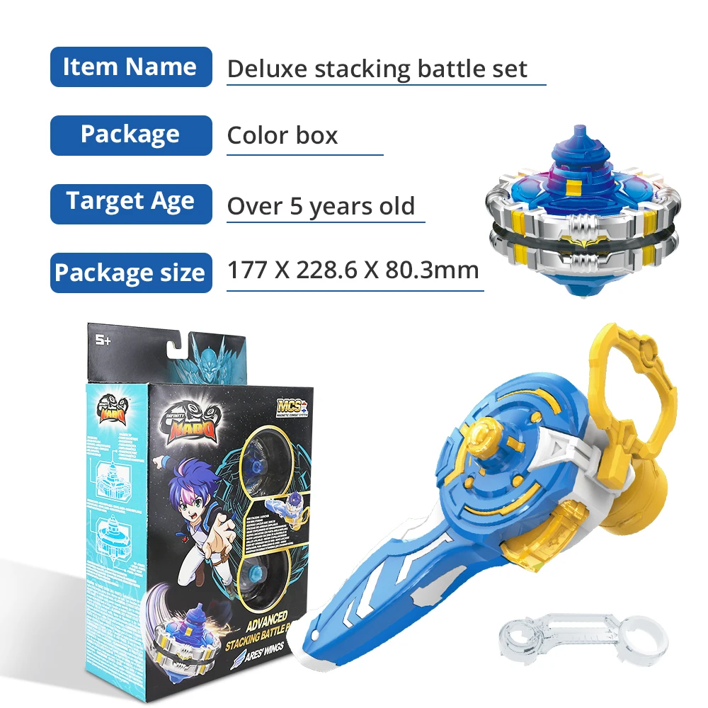 Infinity Nado 5 Advanced Stacking Battle Pack Dual Metal Rings Spinning Top Toy With Magnetic Launcher Cartoon Kids Toy spinning top toy beyblade toys battle top toy battle tops