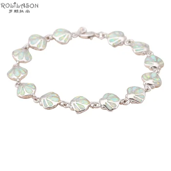 

Hot Sell Wholesale & Retail White fire opal Silver Stamped fashion jewelry Bracelets for women Fine jewelry OB037