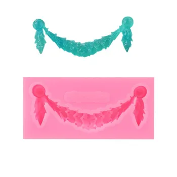 

DIY cake border decoration European-style relief curtain silicone mold Chocolate cookie mould Baking silicone tools