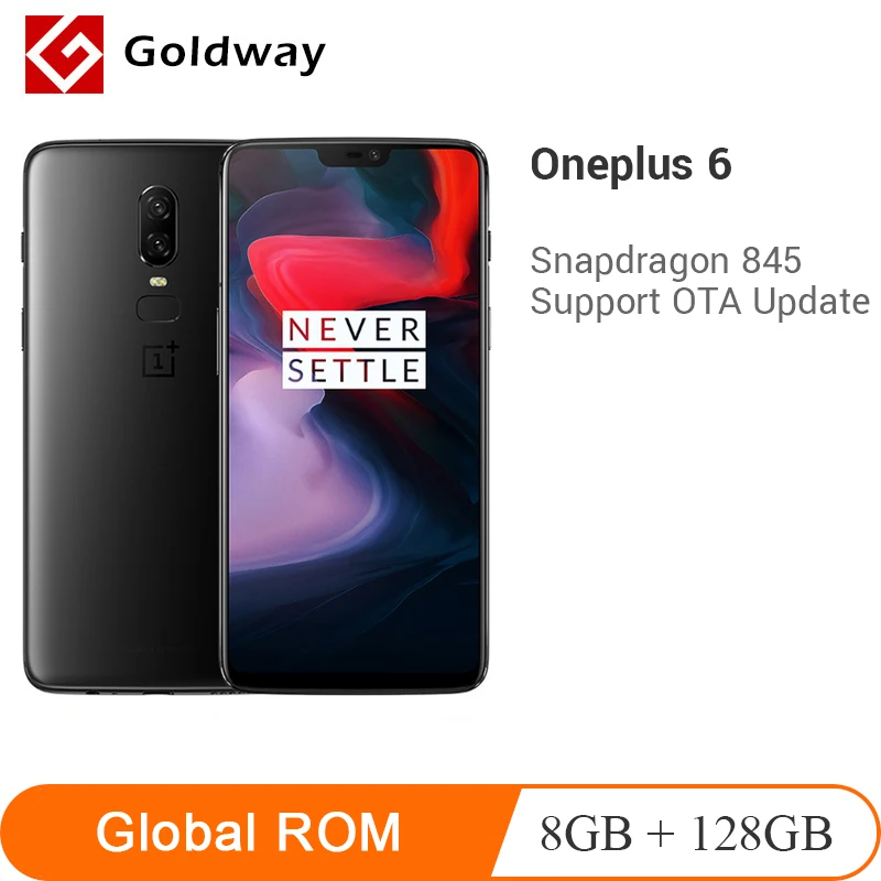 Оригинальный OnePlus 6 8 Гб ОЗУ 128 ПЗУ Snapdragon 845 Восьмиядерный AI двойная камера 20 Мп + 16