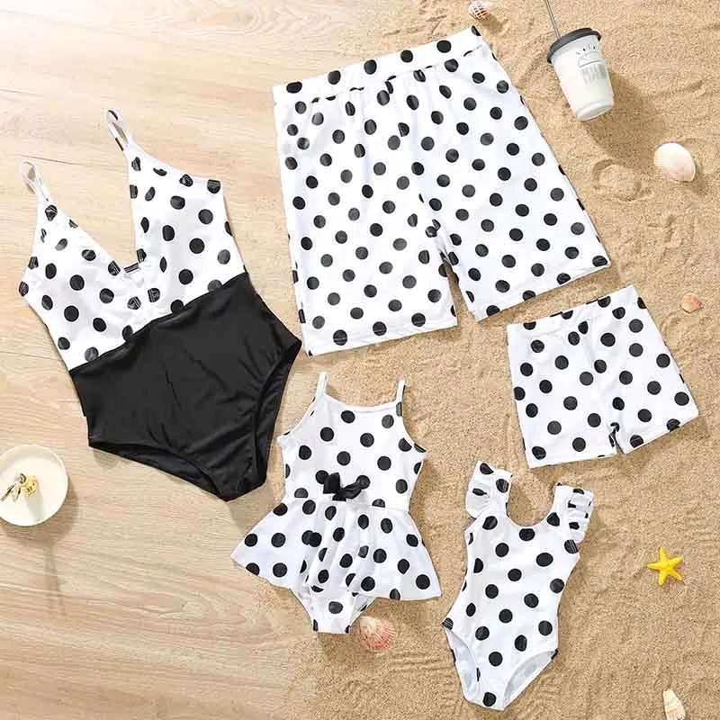 Mommy and Me Cute Dot Swimsuit Bikini for Family Mother Daughter Matching Summer Clothes Outfits 6