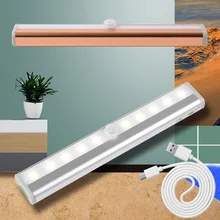 D50 AliBrit светодиодный светильник под шкаф PIR датчик движения лампа 10 светодиодное освещение для шкафа кухни ночник лампа