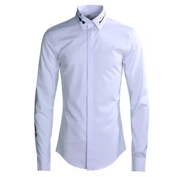 

Ink Mark Pattern Embroidery Trend Men Shirt 2020 Wind Men's Shirt Men's Wear Brand