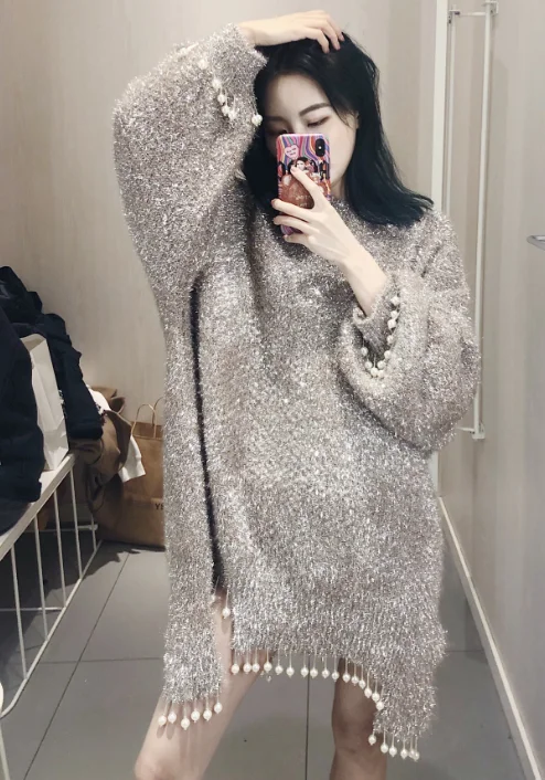 Very fairy languid is lazy wind coat western style sweater joker han edition small pure and fresh Thailand heavy bea | Женская одежда