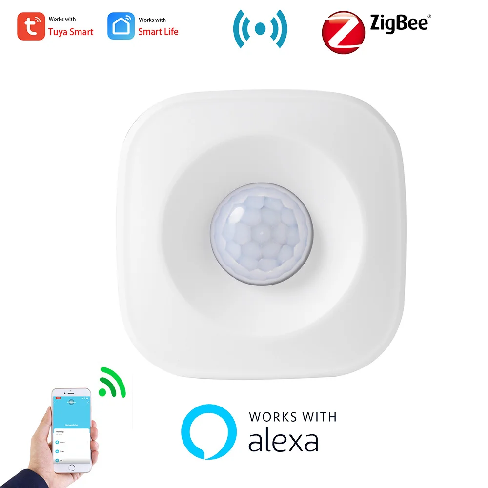 Tuya Wifi Zigbee Alexa Pir Motion Sensor Detector Movement Sensor Smart