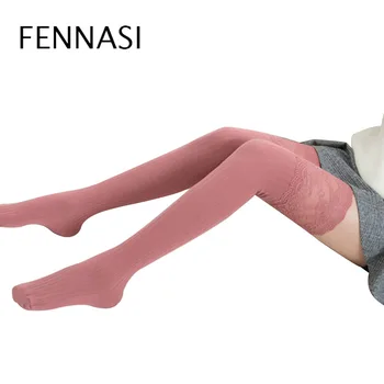 

FENNASI Thigh High Stockings Women's Tights Medias De Mujer Erotic Sexy Thigh Nylon Stockings Lace Style Plus Size Stockings