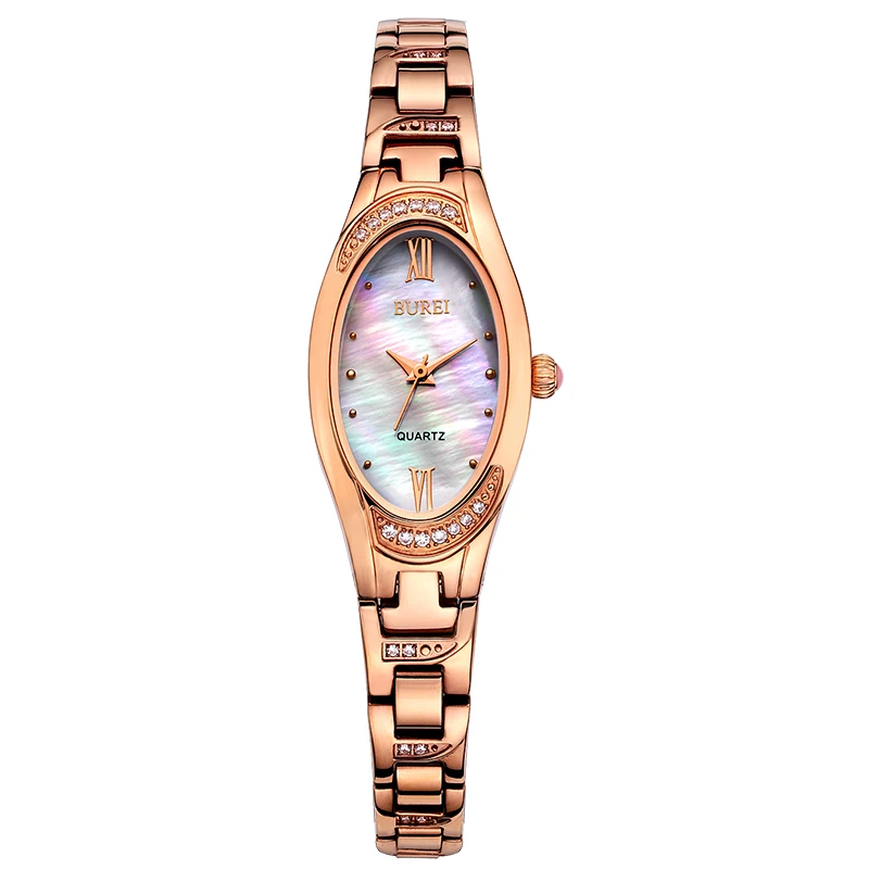 

BUREI 3022 Switzerland watch women luxury brand elegance pearl series sapphire diamond female OL golden relogio feminino