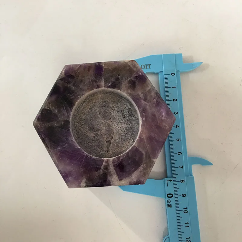 Dream Amethyst Натуральный кристалл подсвечники шестиугольная Роза кварц подсвечник для свадьбы бар вечерние домашний декоративный подсвечник XYW - Цвет: Dream Amethyst