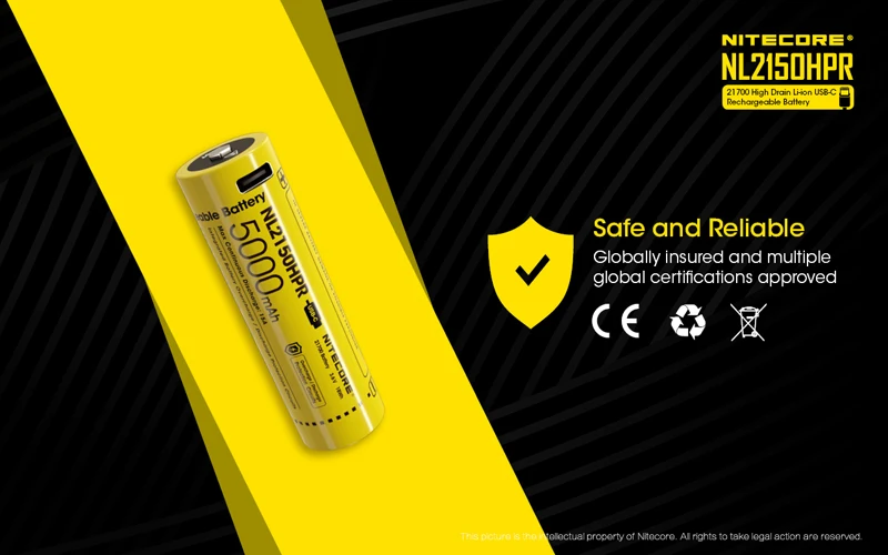 NITECORE NL2150HPR 21700 Li-ion USB-C Rechargeable Battery (16)