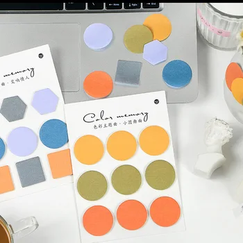 

180Pcs Cute Geometric Memo Pads Kawaii Colored Round Sticky Notes Writing Stickers For Kids Kawaii Stationery School Supplies