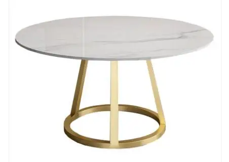 Мраморный обеденный стол в скандинавском стиле современный минималистичный обеденный стол и стул сочетание круглый стол домашний обеденный стол свет роскошный wroug - Цвет: 100x75cm
