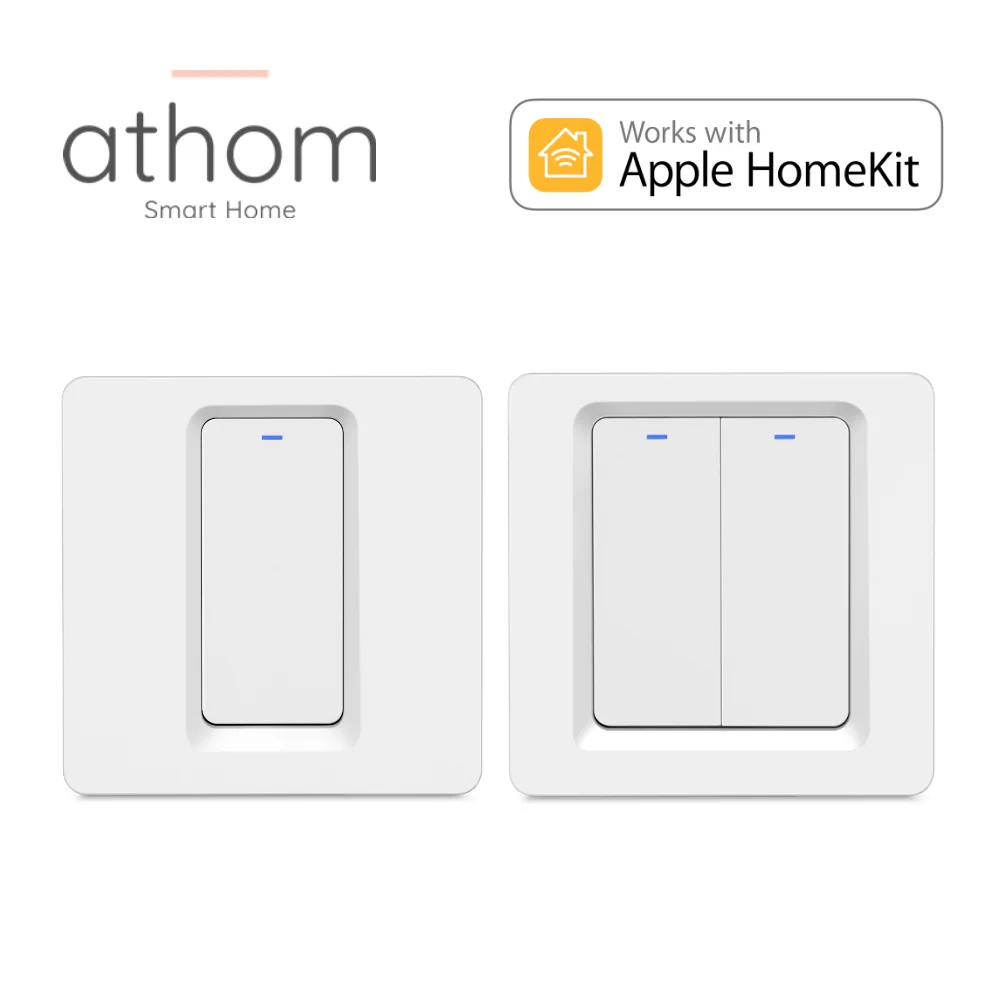 Умный переключатель ATHOM Homekit ЕС Wi Fi 1/2/3 кнопок Голосовое управление Siri нулевая