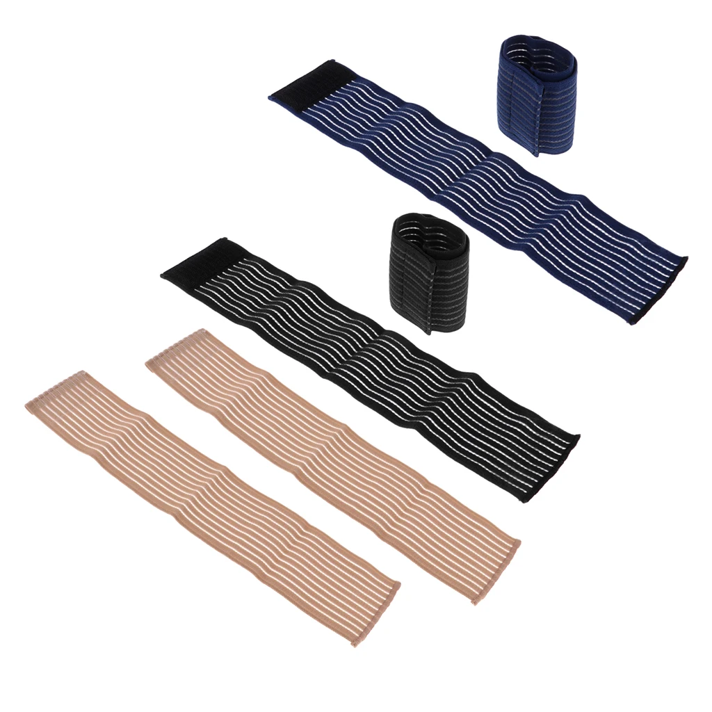 3 пары спортивных наручных ремней защита запястья обертывания Brace Sleeve, синий& кожа& Черный, отличное Защитное снаряжение для упражнений