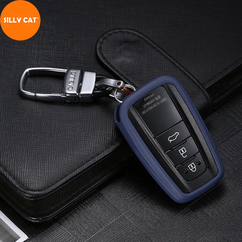 

Car Key Case Cover Holder Fob Suit For TOYOTA CAMRY V7 VA7 VH7 CHR X1 COROLLA E21 RAV 4 V 5 PRADO AVALON Car Styling Keychain