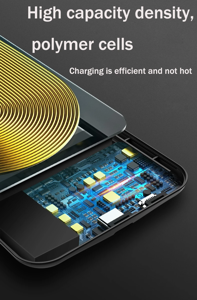 Rock магнитное Беспроводное зарядное устройство с зажимом для мобильного питания для Iphone X 5000 мАч внешняя портативная запасная батарея Быстрая зарядка