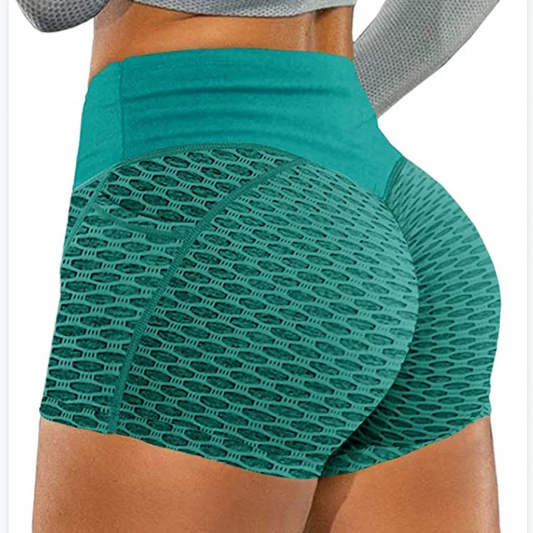 cargo shorts Women's Pocket Yoga Shorts Honeycomb Jacquard Leggings Sexy High Waist Hip Lifting Sports Three Quarter Sports Running Tights cargo shorts