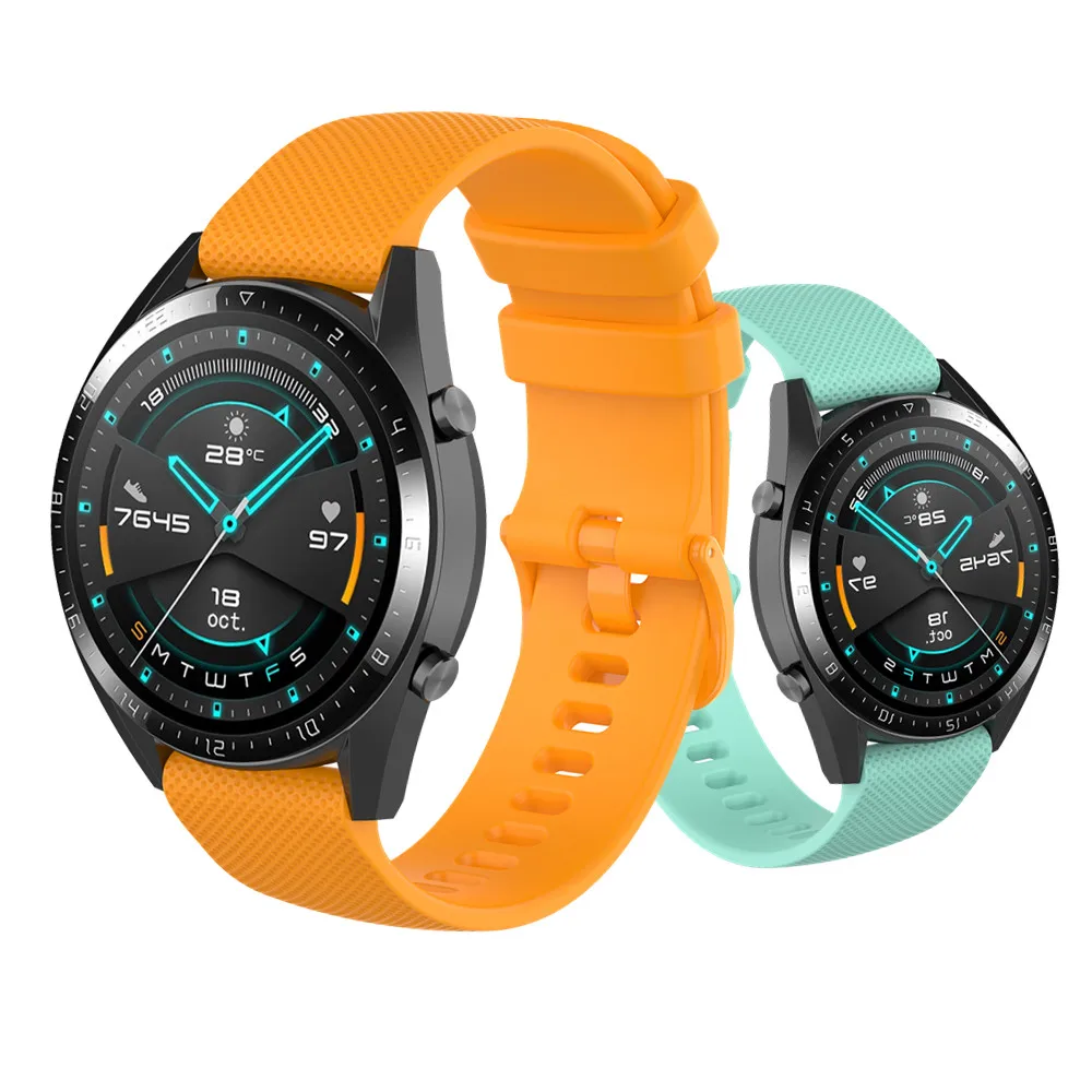 Ремешок силиконовый для смарт часов Huawei Watch GT 2/GT спортивный сменный Браслет