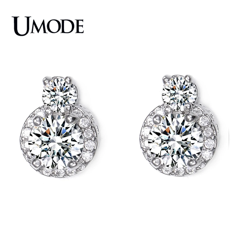 UMODE оптовая продажа женские модные ювелирные магазины белый золотой цвет серьги