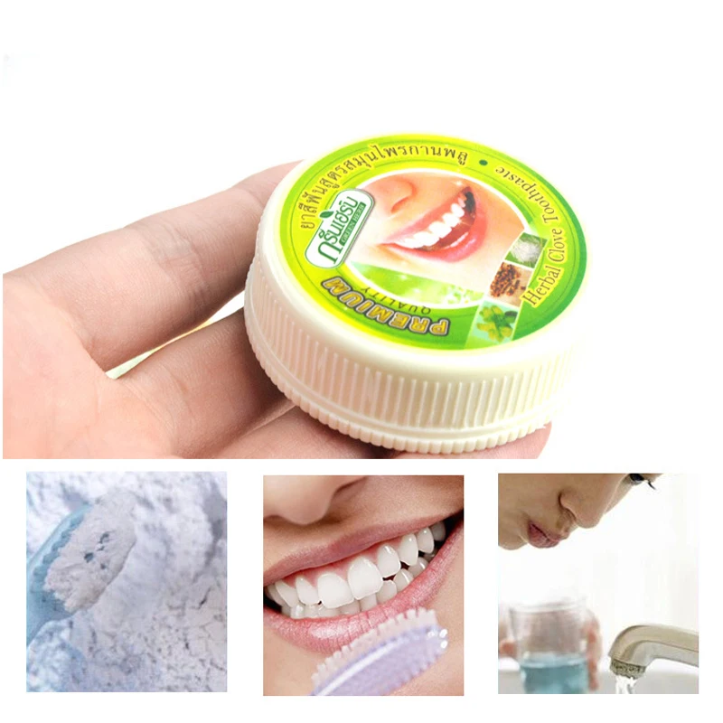Травяной натуральный травяной Таиланд зубная паста отбеливание зубов Зубная паста удаление пятен Антибактериальная аллергическая зубная паста