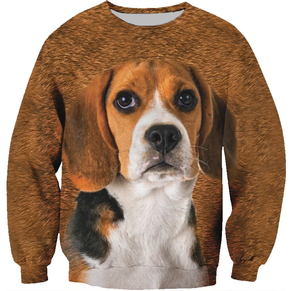 

3D Printed Beagle pet Sweatshirt Pullover Unisex Spring/Autumn Fashion Dogs Long-sleeved Round Neck Wholesale